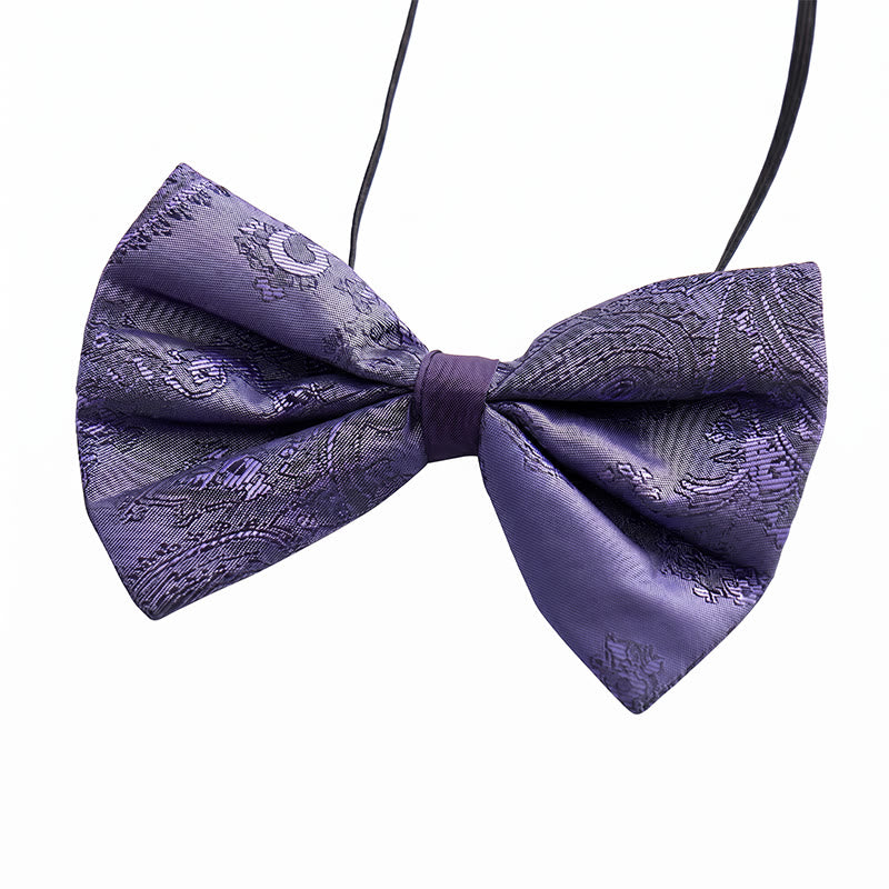 Zweiteiliger Herrenanzug mit glänzendem Paisley-Muster und Fliege, Weste mit Fliege - image 8