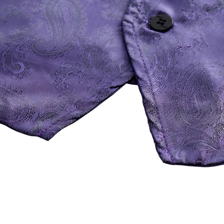 Zweiteiliger Herrenanzug mit glänzendem Paisley-Muster und Fliege, Weste mit Fliege - image 10