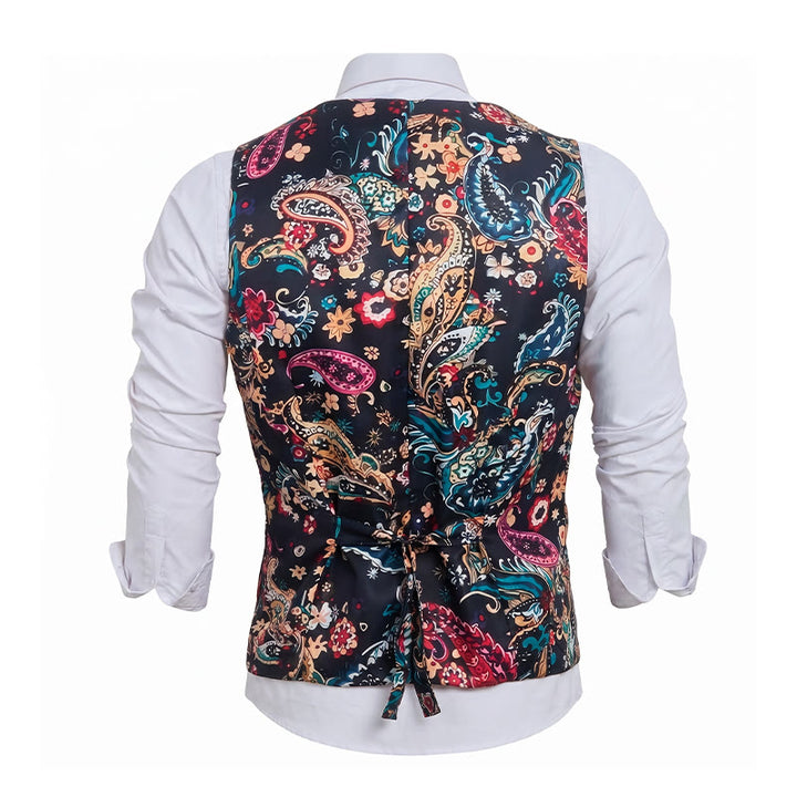 Herren-Anzugweste im Vintage-Stil mit farbenfrohem Paisley-Muster - image 9