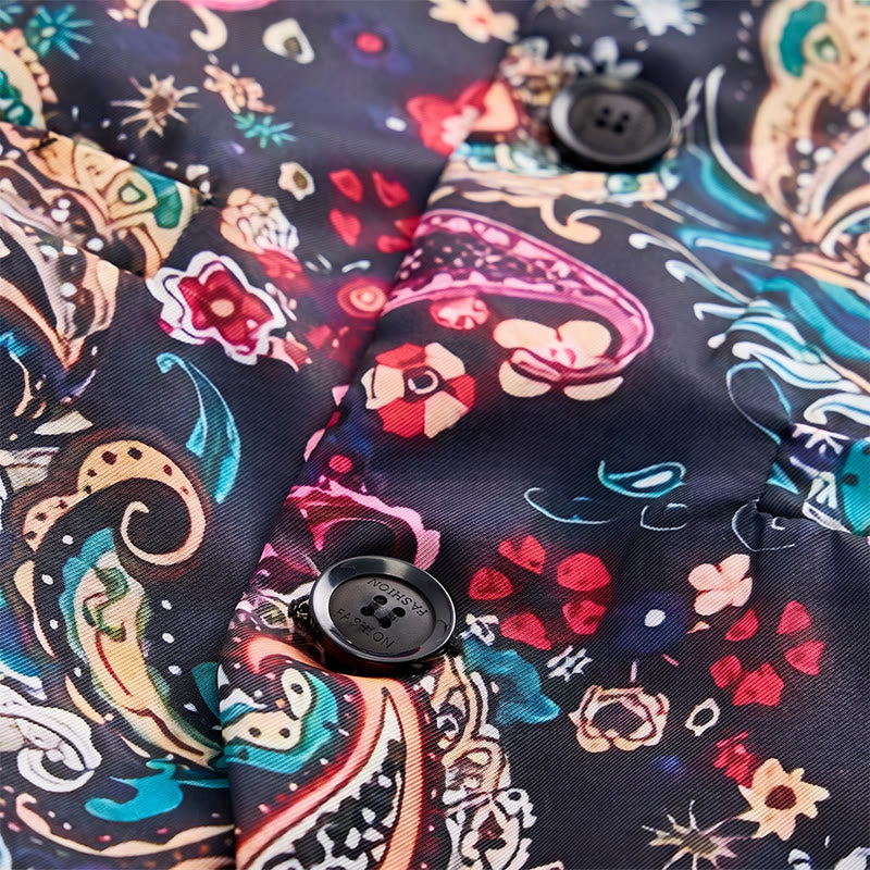 Herren-Anzugweste im Vintage-Stil mit farbenfrohem Paisley-Muster - image 5