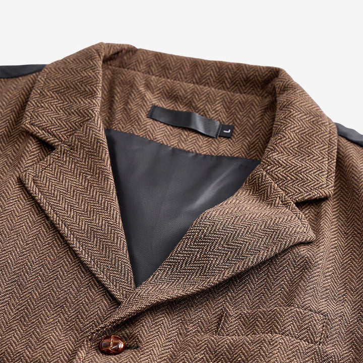 Herren-Anzugweste aus Vintage-Fischgrät-Tweed - image 8