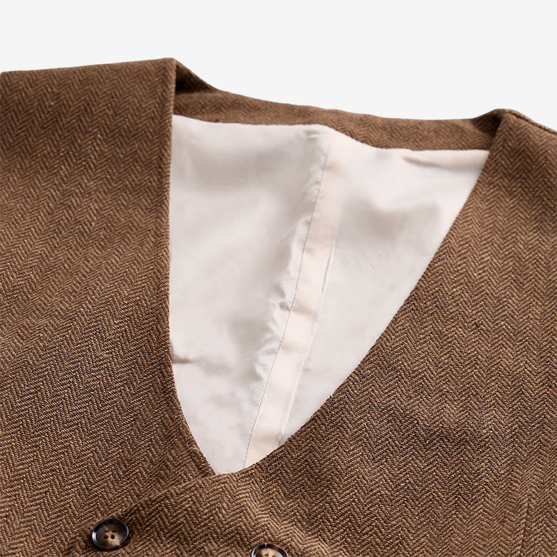 Britischer Retro-Anzugweste für Herren mit zweireihiger Knopfleiste - image 4