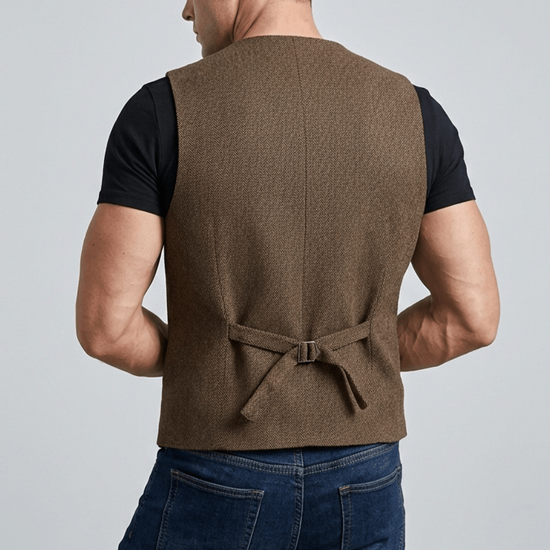 Britischer Retro-Anzugweste für Herren mit zweireihiger Knopfleiste - image 2