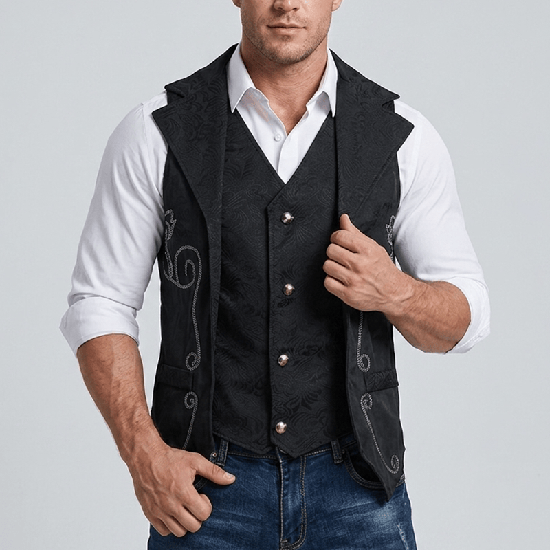 Herren-Anzugweste im britischen Western-Stil für festliche Anlässe - image 1