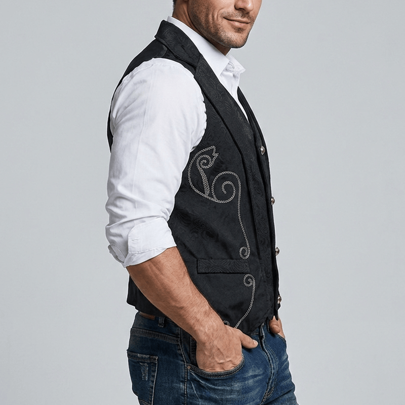 Herren-Anzugweste im britischen Western-Stil für festliche Anlässe - image 3