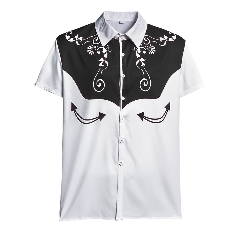 Herren-Vintage-Westernhemd mit Blumenmuster und Knopfleiste - image 15