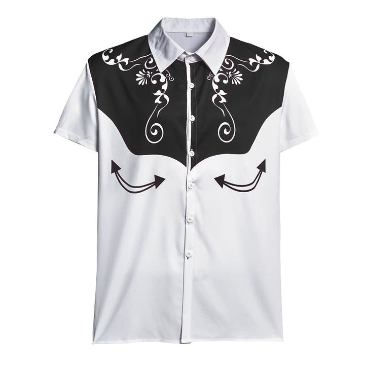 Herren-Vintage-Westernhemd mit Blumenmuster und Knopfleiste - image 15