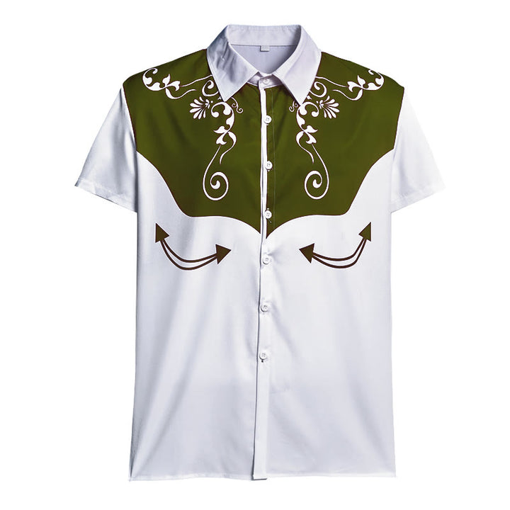 Herren-Vintage-Westernhemd mit Blumenmuster und Knopfleiste - image 18