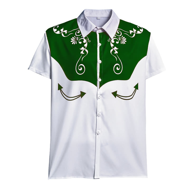 Herren-Vintage-Westernhemd mit Blumenmuster und Knopfleiste - image 17