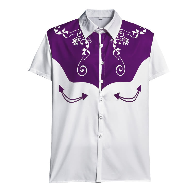 Herren-Vintage-Westernhemd mit Blumenmuster und Knopfleiste - image 16