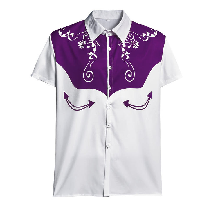 Herren-Vintage-Westernhemd mit Blumenmuster und Knopfleiste - image 16