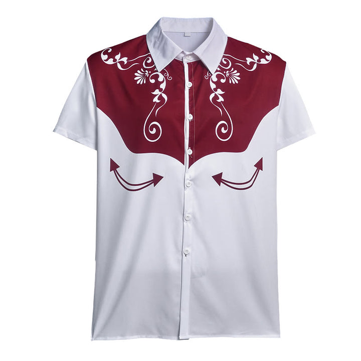 Herren-Vintage-Westernhemd mit Blumenmuster und Knopfleiste - image 13