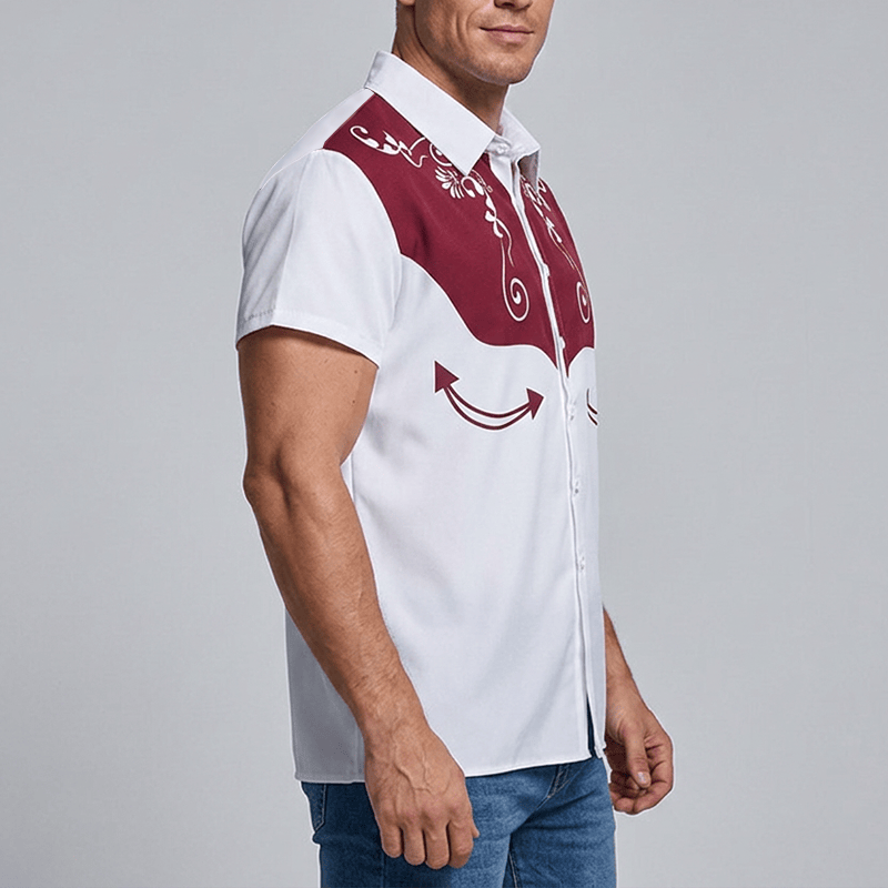 Herren-Vintage-Westernhemd mit Blumenmuster und Knopfleiste - image 3