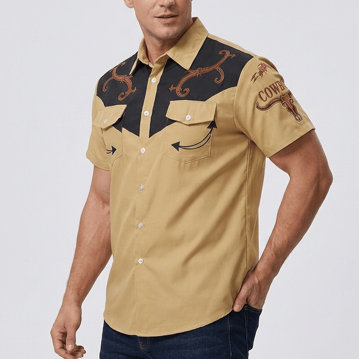 Freizeithemd im Ethno-Western-Cowboy-Stil für Herren - image 3