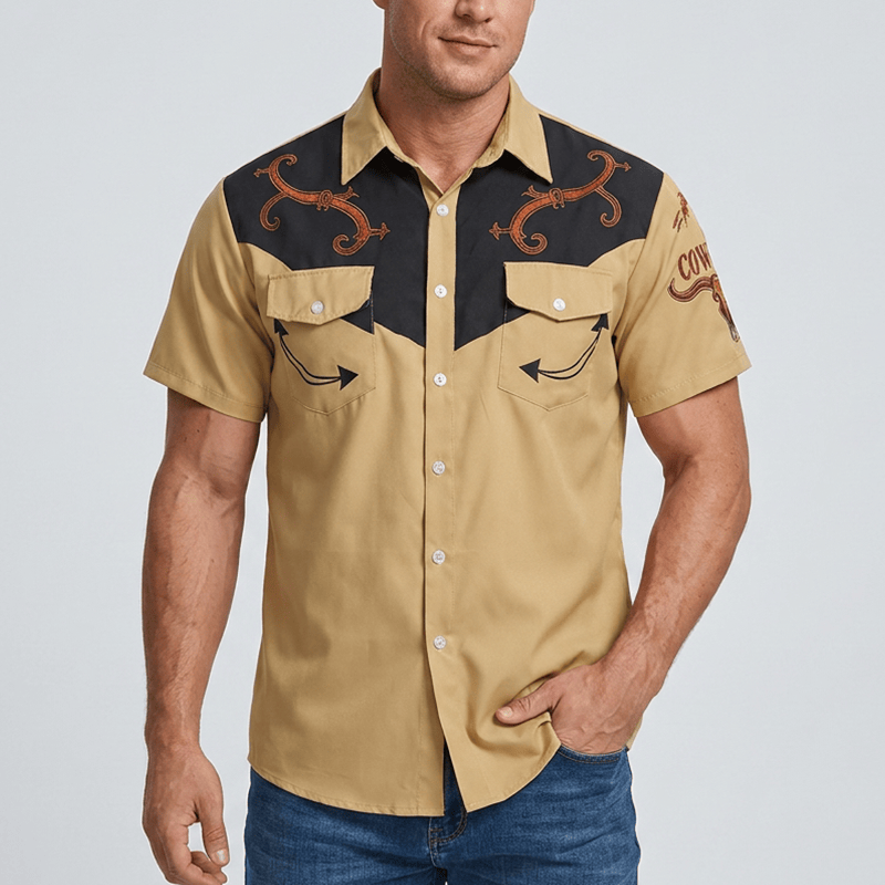 Freizeithemd im Ethno-Western-Cowboy-Stil für Herren - image 1