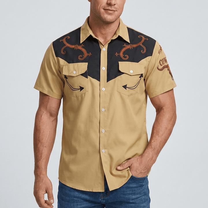 Freizeithemd im Ethno-Western-Cowboy-Stil für Herren - image 1