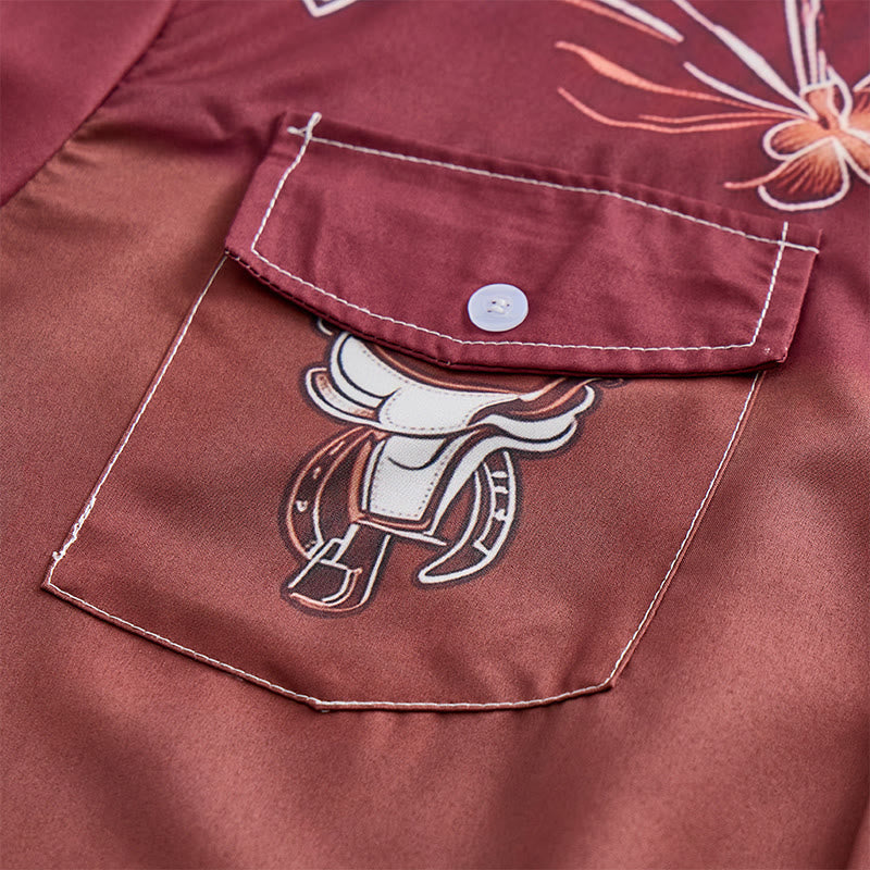 Zweifarbiges Streetwear-Western-Cowboy-Outfit-Hemd für Herren - image 5