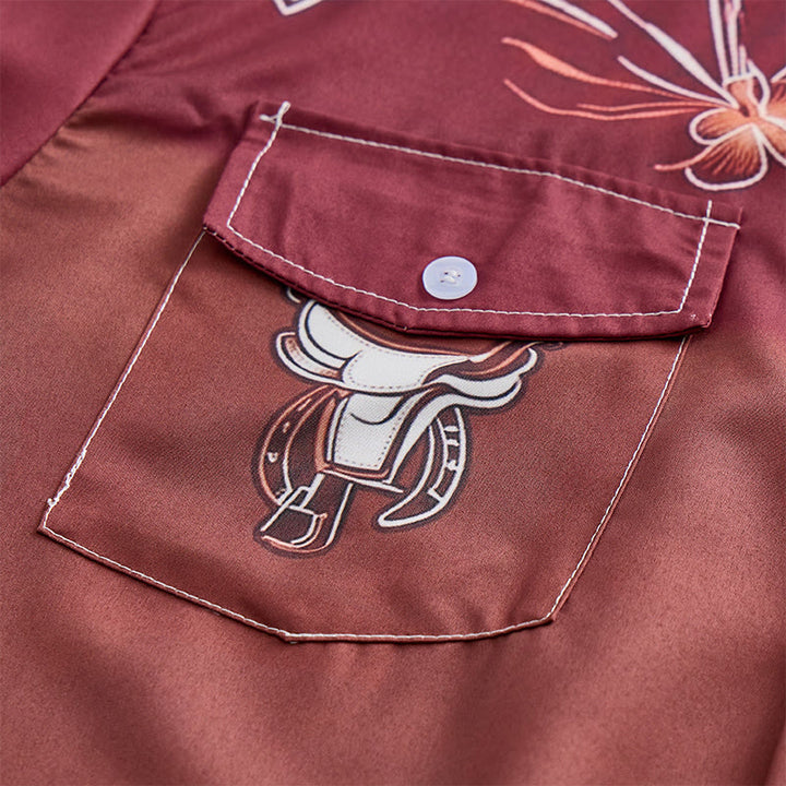 Zweifarbiges Streetwear-Western-Cowboy-Outfit-Hemd für Herren - image 5