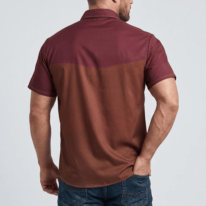 Zweifarbiges Streetwear-Western-Cowboy-Outfit-Hemd für Herren - image 2