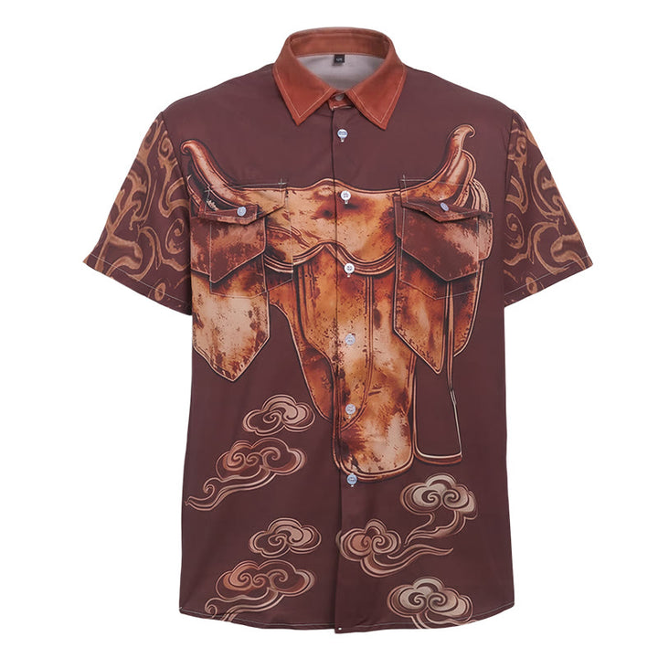 Herren-Westernhemd im Vintage-Stil mit Sattelprint und Used-Look, Streetwear-Look - image 8