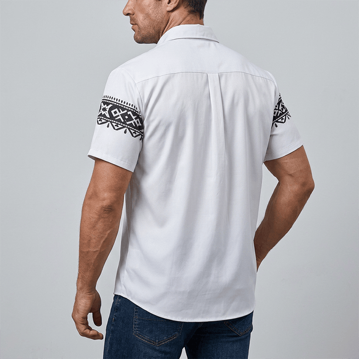Streetwear-Hemd im Azteken-Western-Stil mit Stierschädel-Print - image 2