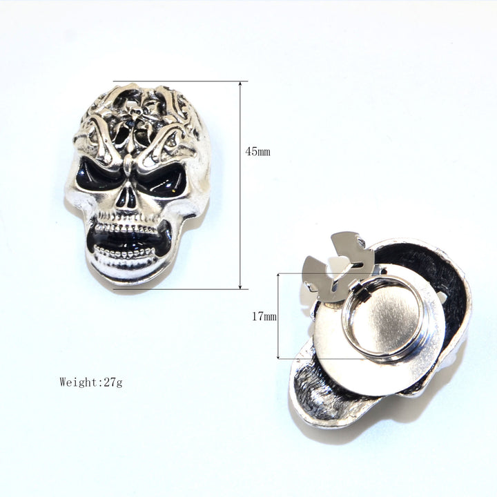 1 Paar Vanitas-Totenkopf-Knopfkappen zum Aufstecken - image 4