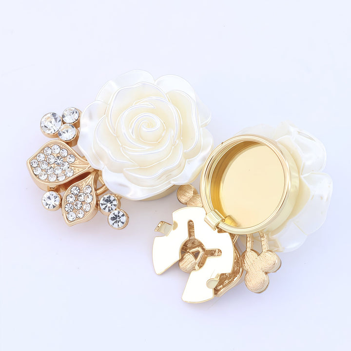 1 Paar ewig haltbare weiße Rosen-Druckknopf-Insektenknopf-Abdeckungen für Hemden - Stil Nr. 1 / Gold - image 4