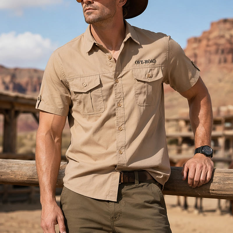Herren Offroad Militär Taktische Arbeitskleidung Baumwollhemd - Khaki - 5XL - image 0