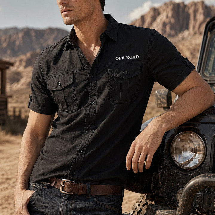 Herren Offroad Militär Taktische Arbeitskleidung Baumwollhemd - Schwarz - 5XL - image 4