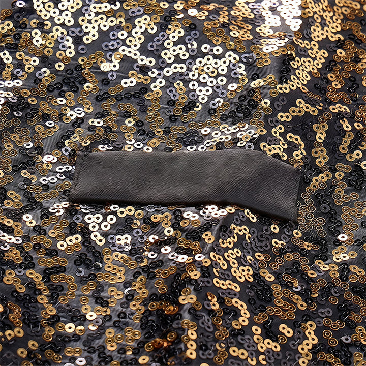 Herren-Paillettenweste in Gold und Schwarz im Ombré-Farbverlauf für den Nachtclub - image 6