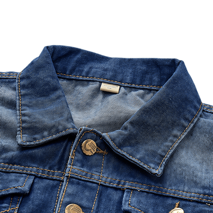 Vintage-Jeansweste mit ausgewaschenem, ausgefranstem Saum - image 5