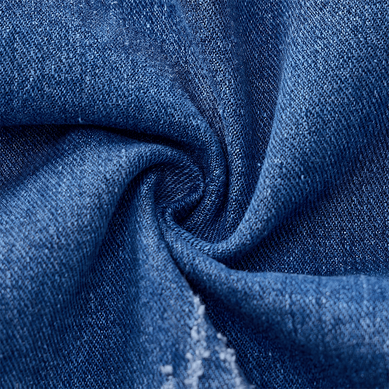 Destroyed-Jeansweste in Blau mit Patchwork-Muster - image 5