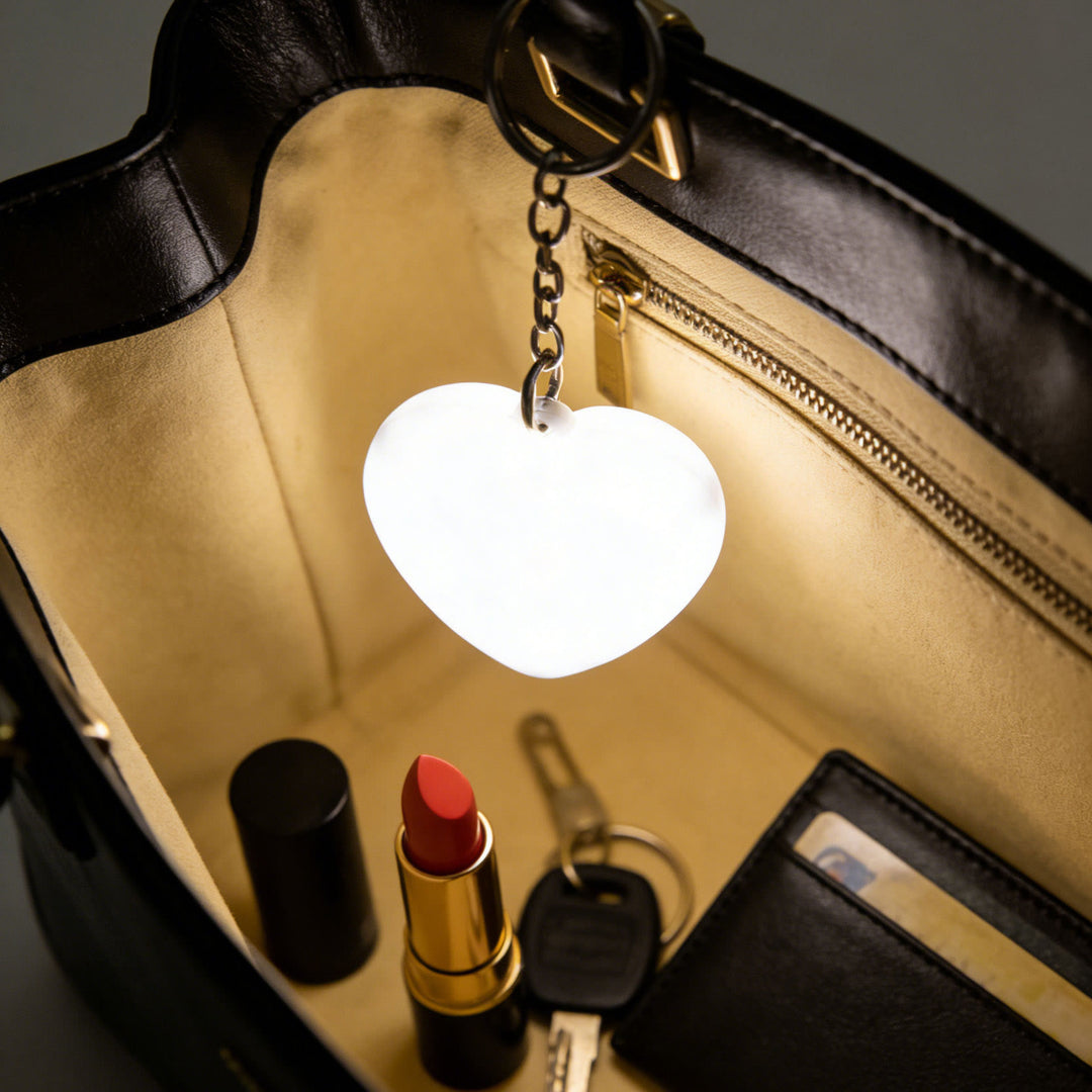 Tragbare LED-Taschenleuchte, wiederaufladbar, Schlüsselanhänger - Weißes Herz - image 0