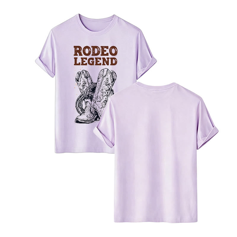 Rodeo Legend Cowboy Boots & Cactus Print Crew Neck T-Shirt - Violett - 2XL - image 14