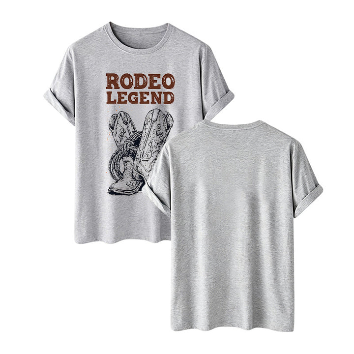 Rodeo Legend Cowboy Boots & Cactus Print Crew Neck T-Shirt - Grau - 2XL - image 10