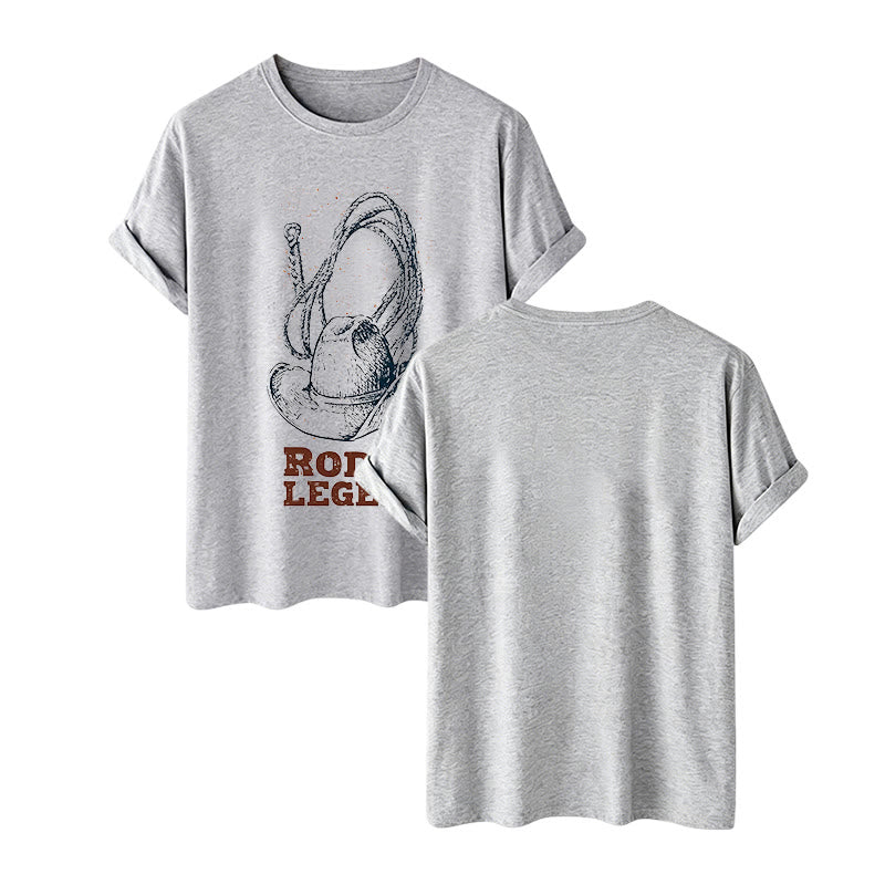 Cowboyhut- und Lasso-Print Rodeo-Legende Western-T-Shirt - Grau - 2XL - image 11