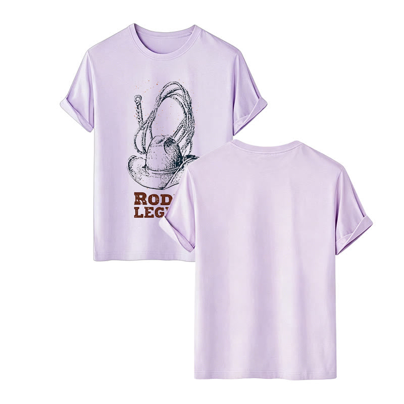Cowboyhut- und Lasso-Print Rodeo-Legende Western-T-Shirt - Violett - 2XL - image 14