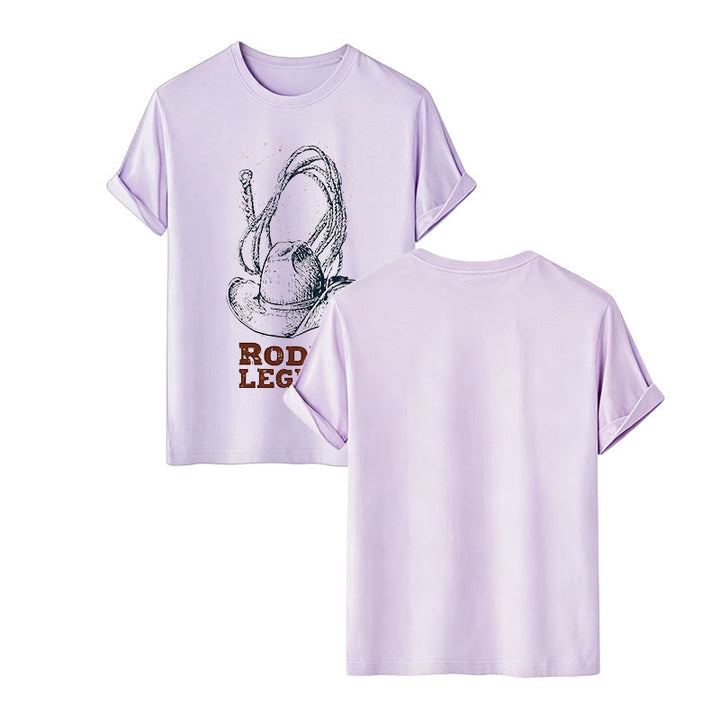Cowboyhut- und Lasso-Print Rodeo-Legende Western-T-Shirt - Violett - 2XL - image 14