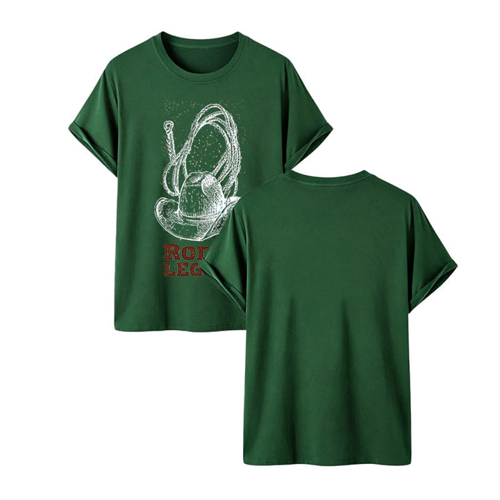 Cowboyhut- und Lasso-Print Rodeo-Legende Western-T-Shirt - image 1