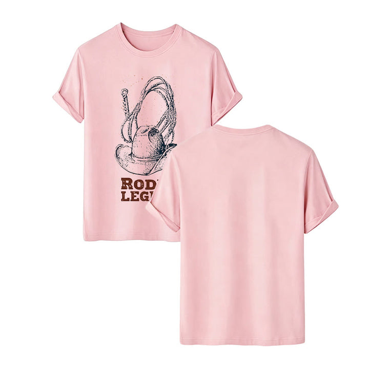 Cowboyhut- und Lasso-Print Rodeo-Legende Western-T-Shirt - Rosa - 2XL - image 10
