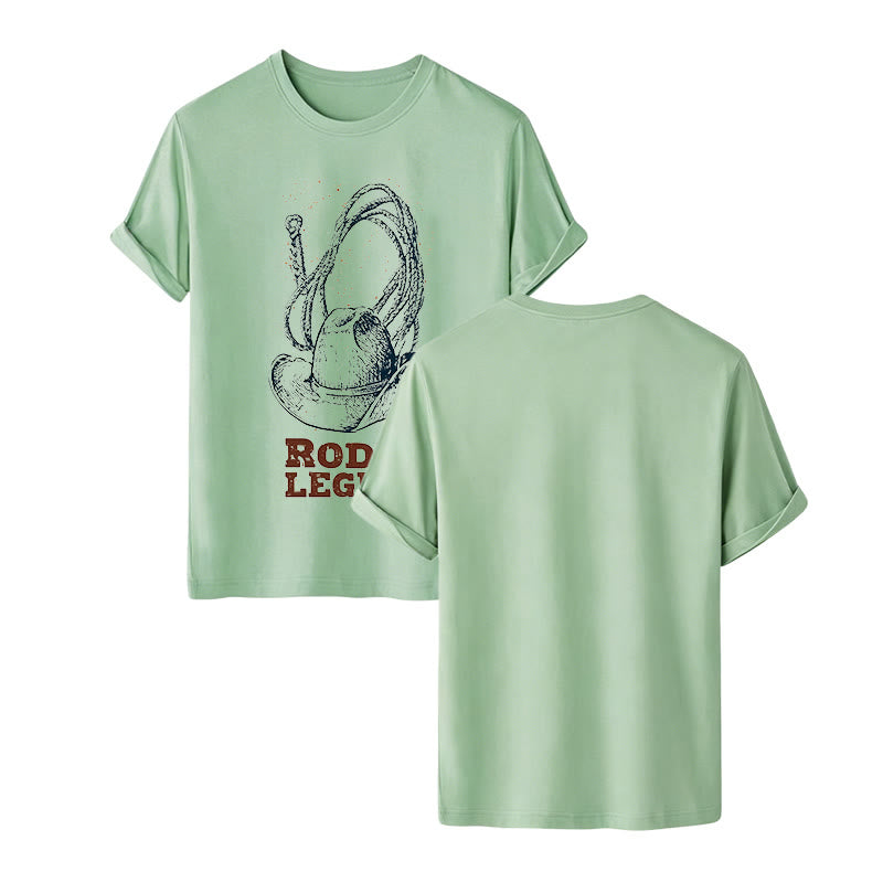 Cowboyhut- und Lasso-Print Rodeo-Legende Western-T-Shirt - Grün - 2XL - image 13
