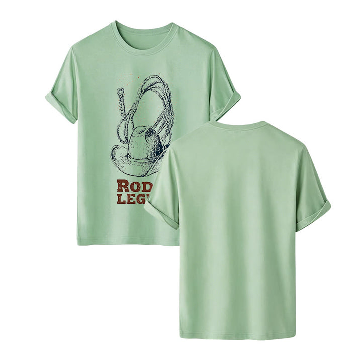 Cowboyhut- und Lasso-Print Rodeo-Legende Western-T-Shirt - Grün - 2XL - image 13