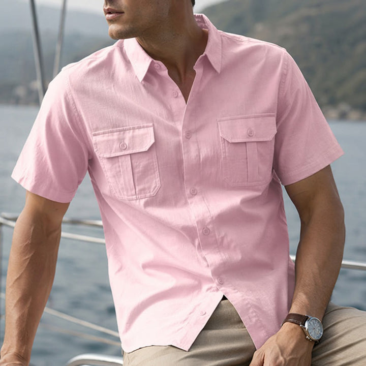 Herrenhemden aus reiner Baumwolle, einfarbig, für Büro und Freizeit, für den Alltag - Rosa - 3XL - image 6
