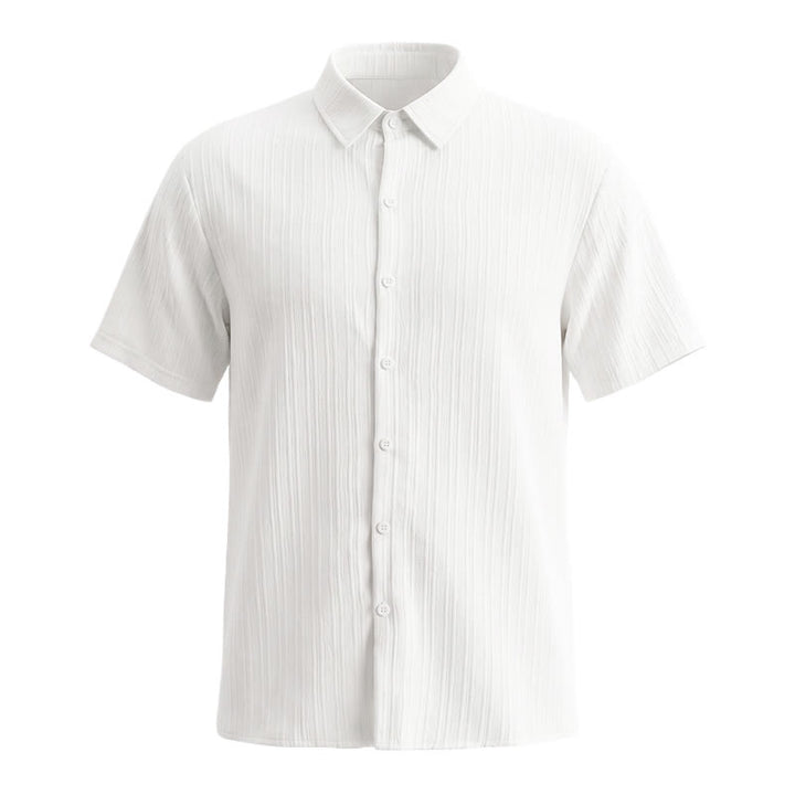 Herren-Freizeithemd aus Baumwoll-Leinen-Jacquard mit Streifenmuster - image 4