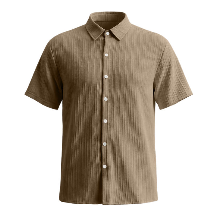 Herren-Freizeithemd aus Baumwoll-Leinen-Jacquard mit Streifenmuster - image 35