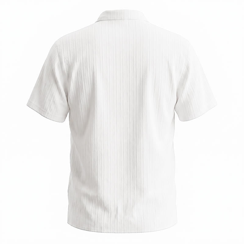 Herren-Freizeithemd aus Baumwoll-Leinen-Jacquard mit Streifenmuster - image 5