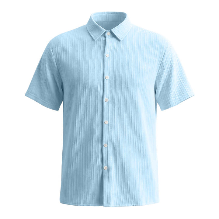 Herren-Freizeithemd aus Baumwoll-Leinen-Jacquard mit Streifenmuster - image 33
