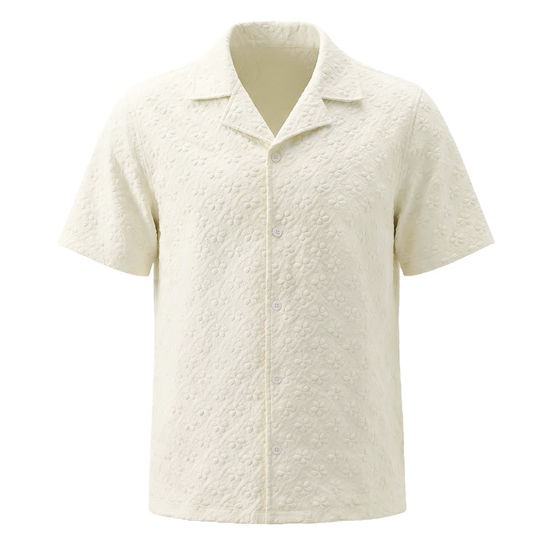 Herrenhemd aus Polyester, hell, elegant, lässig, mit kubanischem Kragen - image 4