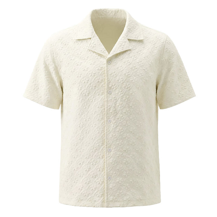 Herrenhemd aus Polyester, hell, elegant, lässig, mit kubanischem Kragen - image 4