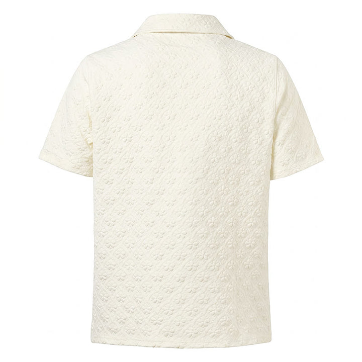 Herrenhemd aus Polyester, hell, elegant, lässig, mit kubanischem Kragen - image 5